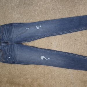 Hollister Blue Skinny Jeans with Distressed Details